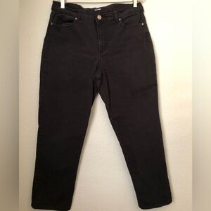 Basic Editions Black Jeans Stretch Women 14 Short Petite